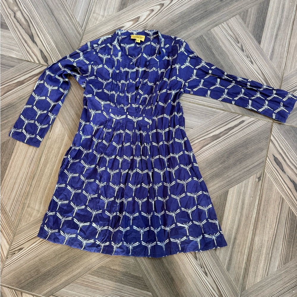 Roller Rabbit Navy Geometric Kids Dress